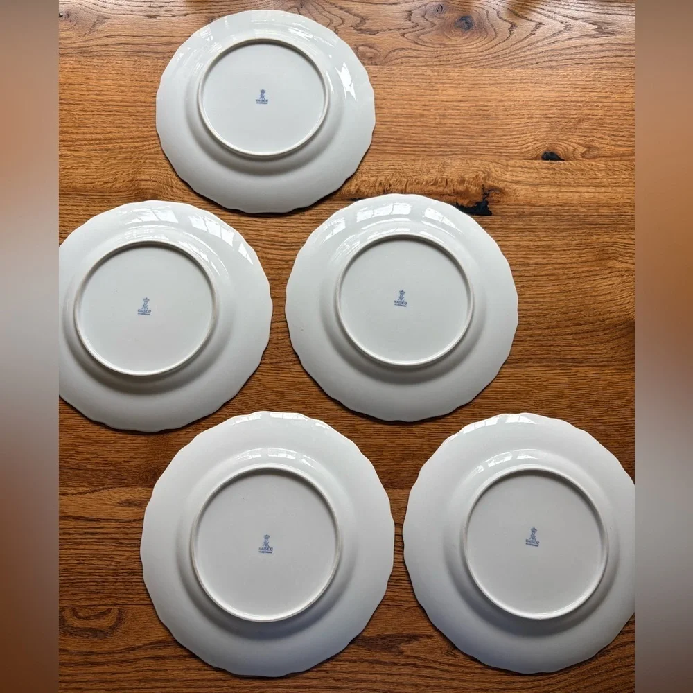 Belvedere by Kaiser W Germany set of 5 White plates ~10.5 in